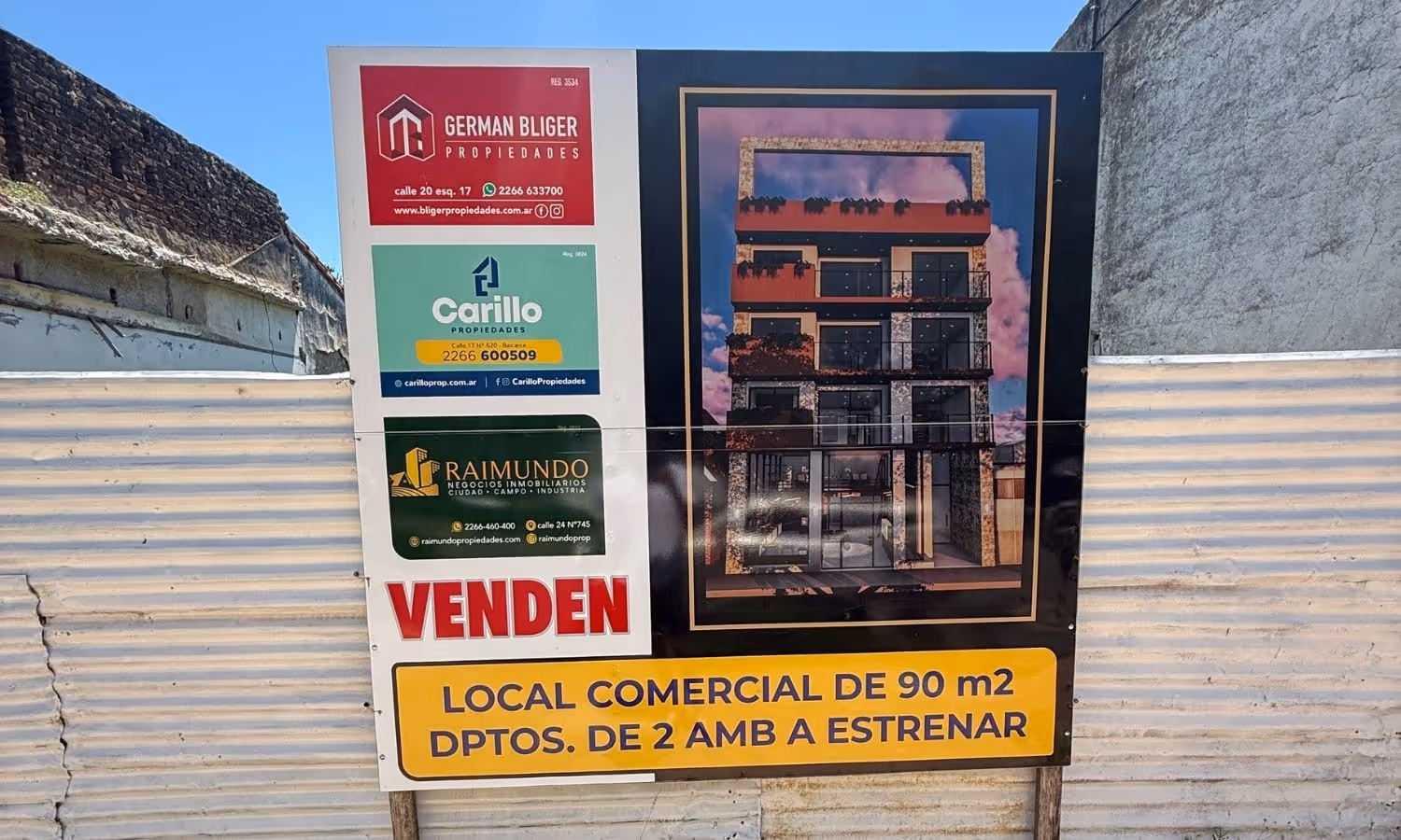 Frente de local comercial en venta en Balcarce